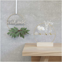 Rico-Design Metal ring with cross brace gold matt, 25cm (38007.41.53)