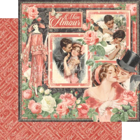Graphic 45 Mon Amour 12x12 Inch Paper Pad (4501213)