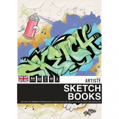 Docrafts Artiste A4 Sketchbooks Graffiti Tattoo (3 books) (DOA 101145)
