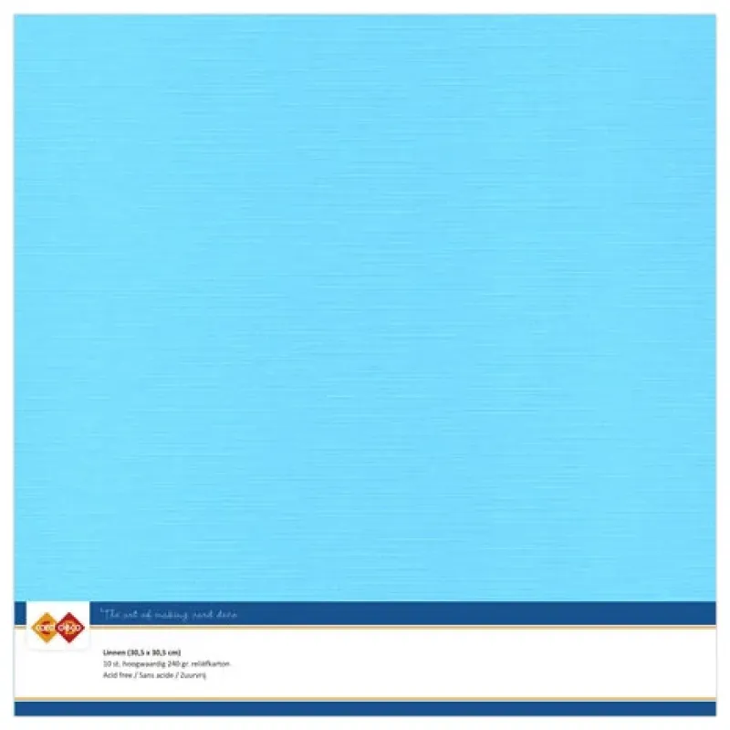 Card Deco Linen Cardstock 30,5x30,5 cm Sky Blue (10pcs) (LKK-SC29)
