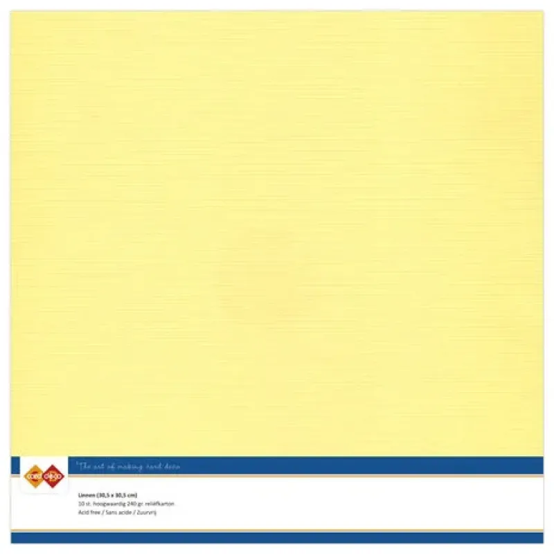 Card Deco Linen Cardstock 30,5x30,5 cm Yellow (10pcs) (LKK-SC04)