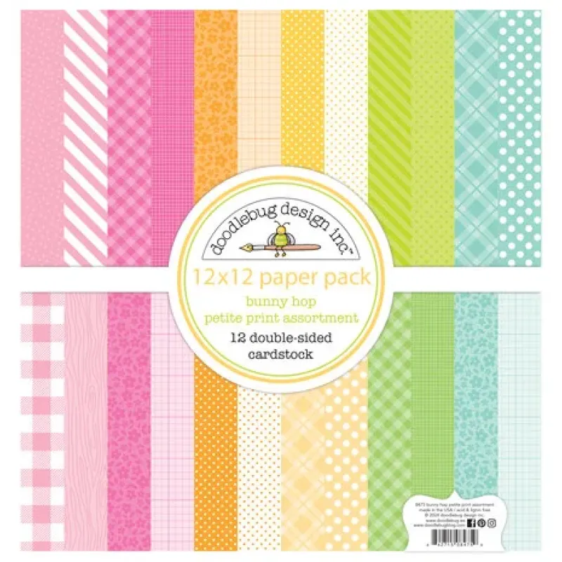 Doodlebug design Bunny Hop 12x12 Inch Petite Prints Assortment Pack (8475)