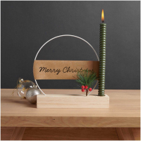 Rico-Design Wooden stand for metal rings and postcards w.candle holder 26cm (700297)