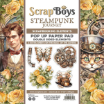 ScrapBoys Steampunk Journey 6x6 Inch Pop Up Paper Pad (SB-STJO-11)