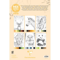 Clairefontaine ODELIA, kleurblok multi-technieken 20 bladen A4 250g - Dieren (95744C)