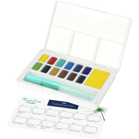 Faber-Castell Waterverf in box met 12 kleuren en waterpenseel (FC-169714)