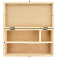 Kangaro Tekendoos beukenhout 3-vaks gelakt, formaat 25x14x6,5 cm (K-0035D820)