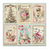 Stamperia Pink Christmas Cards 12x12 Inch Paper Sheet per stuk (SBB702)