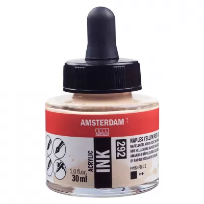 Amsterdam Acrylinkt fles 30 ml Napelsgeel Rood Licht 292 (17202920)