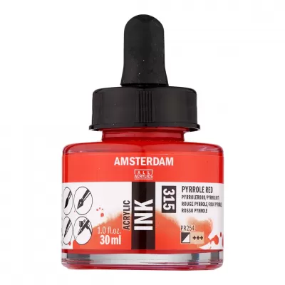 Amsterdam Acrylinkt fles 30 ml Pyrrolerood 315 (17203150)