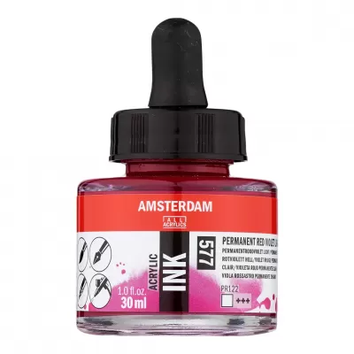 Amsterdam Acrylinkt fles 30 ml Permanentroodviolet Licht 577 (17205770)