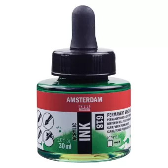 Amsterdam Acrylinkt fles 30 ml Permanentgroen Licht 618 (17206180)