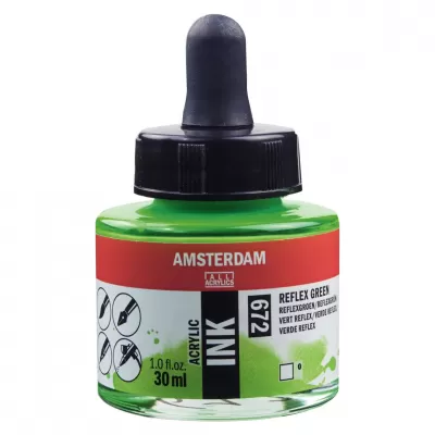 Amsterdam Acrylinkt fles 30 ml Reflexgroen 672 (17206720)