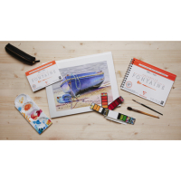 Clairefontaine Fontaine Aquarel gesatineerd 20bl 4zijdig gelijmd 23x32cm 300g - Wit (96344C)