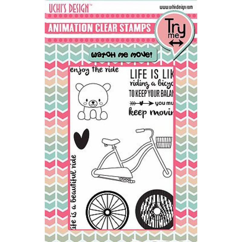 Uchi's Design Animation Clear Stamps and Dies Enjoy the Ride (AS11C)