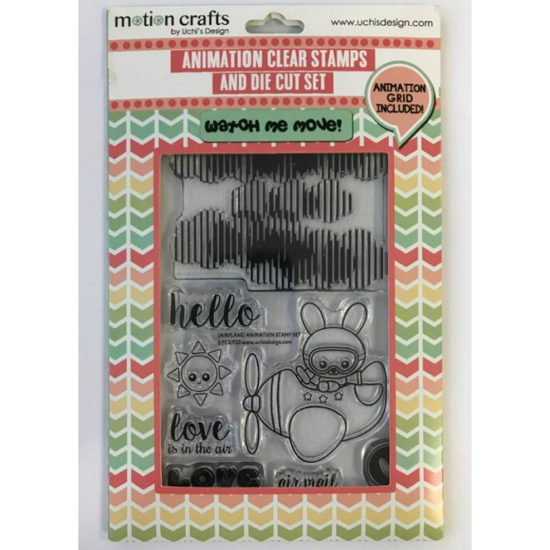 Uchi's Design Animation Clear Stamp and Dies Love is In the Air (AS18)