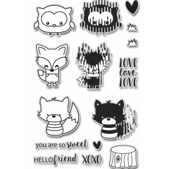 Uchi's Design Animation Clear Stamp and Dies Hello Friends (AS19)