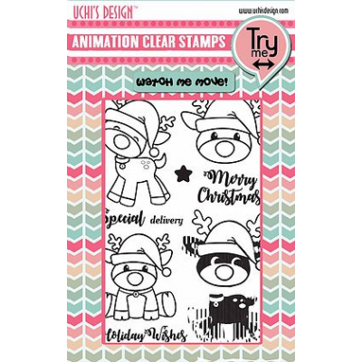 Uchi's Design Animation Clear Stamps and Dies Christmas Fun (AS9C)