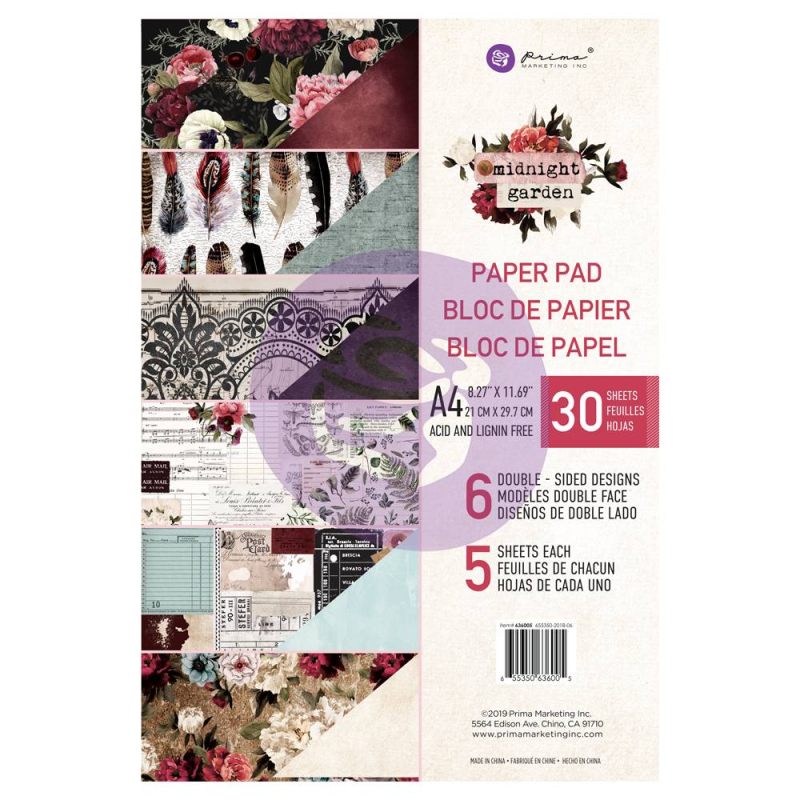 Prima Marketing Midnight Garden A4 Paper Pad (636005)