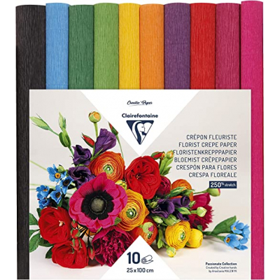 Clairefontaine 995001C Florist Crepe Paper (Bright Colours)