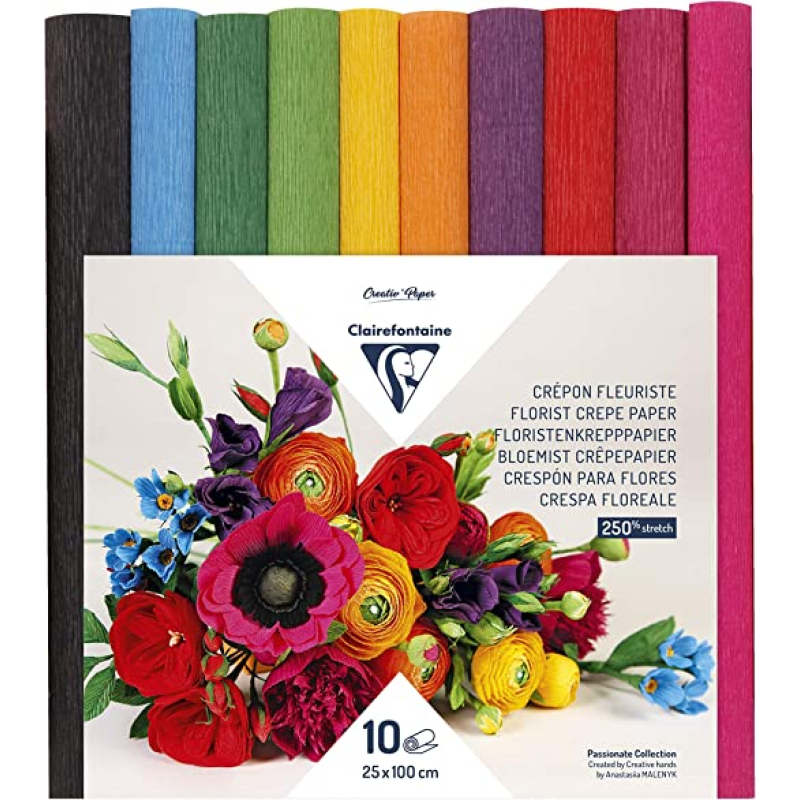 Clairefontaine 995001C Florist Crepe Paper (Bright Colours) (995001C)