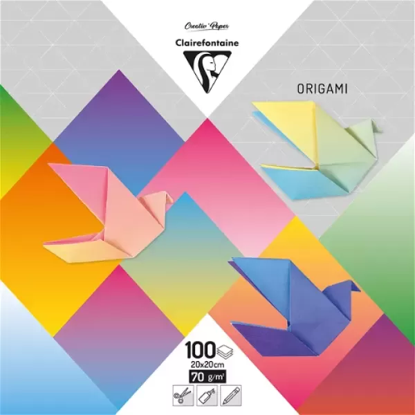 Clairefontaine Origami Gradient 20x20cm set 100 vel 80gram assorti (N.950011C)