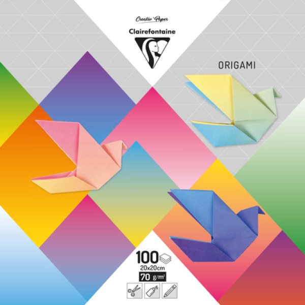 Clairefontaine ORIGAMI, POCH 100F COUL DEGRADEES 20X20 - Multicolor (95011C)