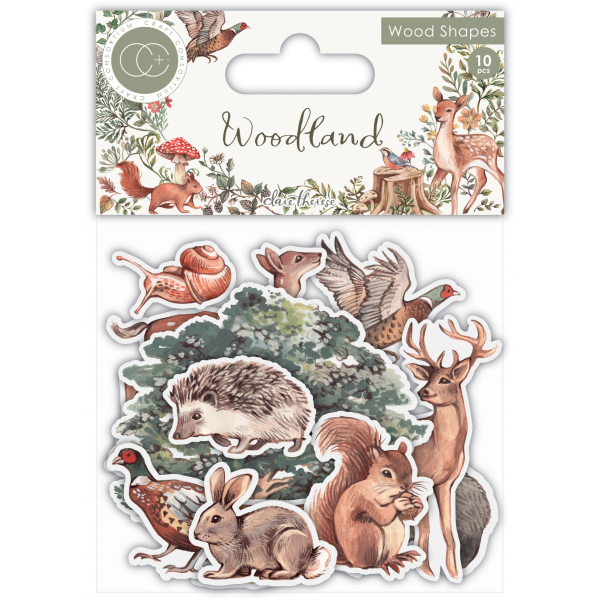 Craft Consortium Woodland Printed Wood Shapes (CCWDNS012)