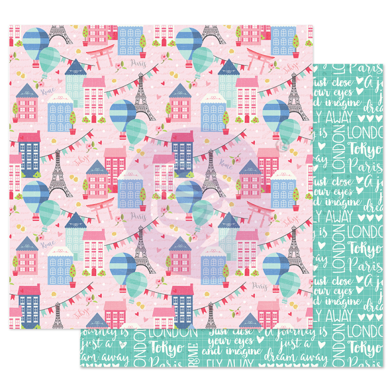 Prima Marketing Traveling Girl 12x12 Inch Paper Somewhere in Europe (per stuk) (912840)