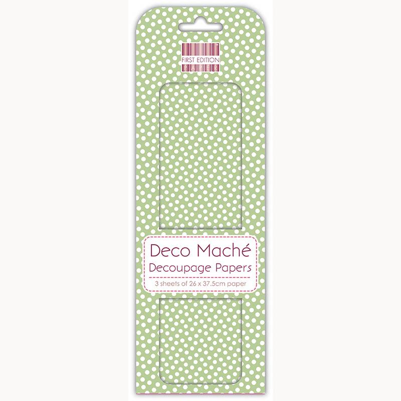 First Edition FSC Deco Mache - Green Polka (FEDEC182)
