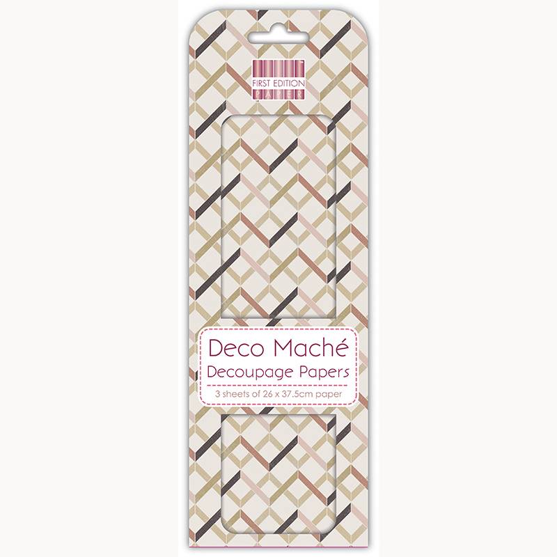 First Edition FSC Deco Mache - Zig Zag Geometric (FEDEC199)