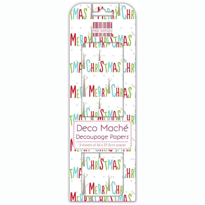 First Edition FSC Deco Mache Merry Christmas Multi (FEDEC211X16)