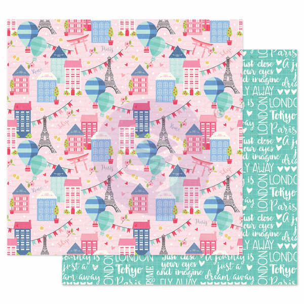 Prima Marketing Traveling Girl 12x12 Inch Paper Somewhere in Europe (per stuk) (912840)