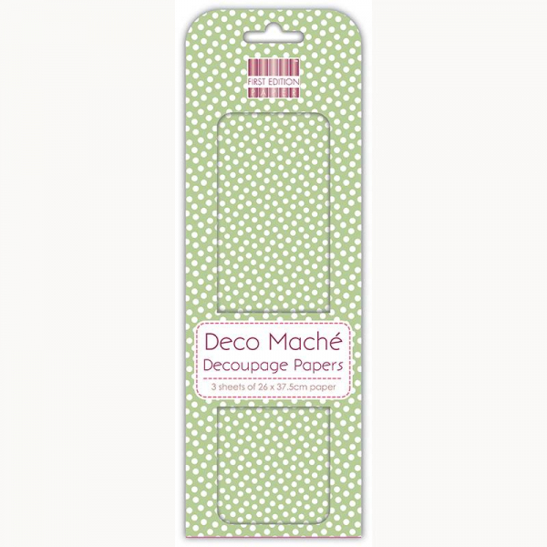 First Edition FSC Deco Mache - Green Polka (FEDEC182)