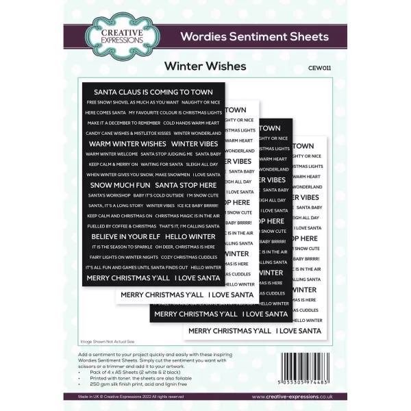 Creative Expressions • Wordies Sentiment Sheets Winter Wishes (CEW011)