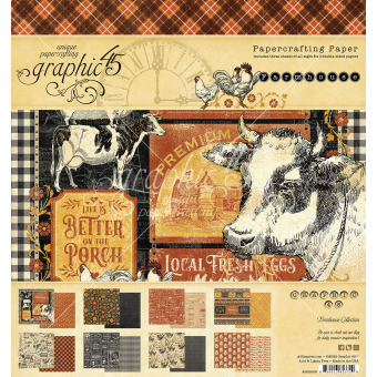 Graphic 45 Farmhouse 8x8 Inch Paper Pad (4502058)