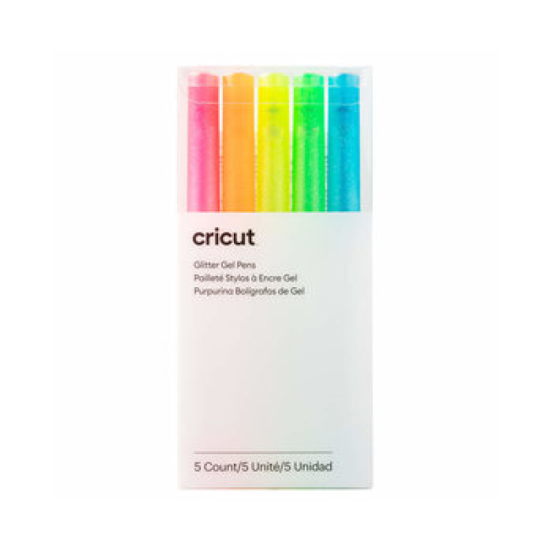 Cricut Glitter Gel Neon pens 5-pack (Pink, Orange, Yellow, Green, Blue) (2009961)