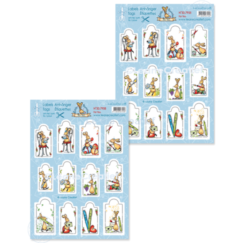 Leane Creatief Labels Little Bunnies For You A4 Decoration Sheets (50.7958) per vel