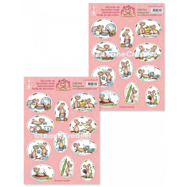 Leane Creatief The World of Mice: Thinking of You A4 Descoration Sheets (50.7941) per vel