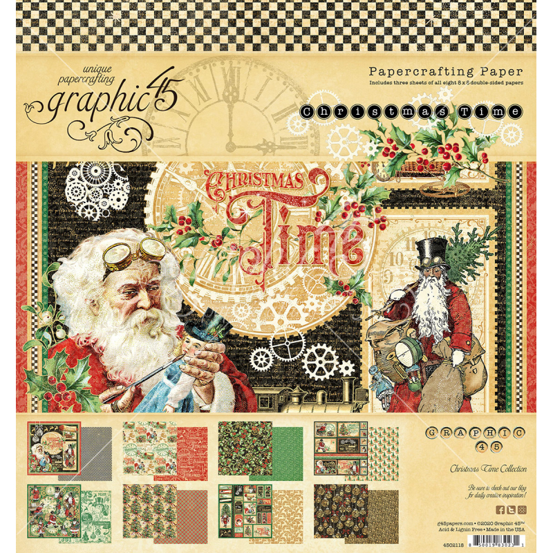 Graphic 45 Christmas Time 8x8 Inch Paper Pad (4502118)