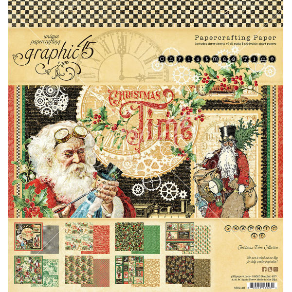 Graphic 45 Christmas Time 8x8 Inch Paper Pad (4502118)
