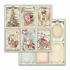 Stamperia Pink Christmas Cards 12x12 Inch Paper Sheet per stuk (SBB702)