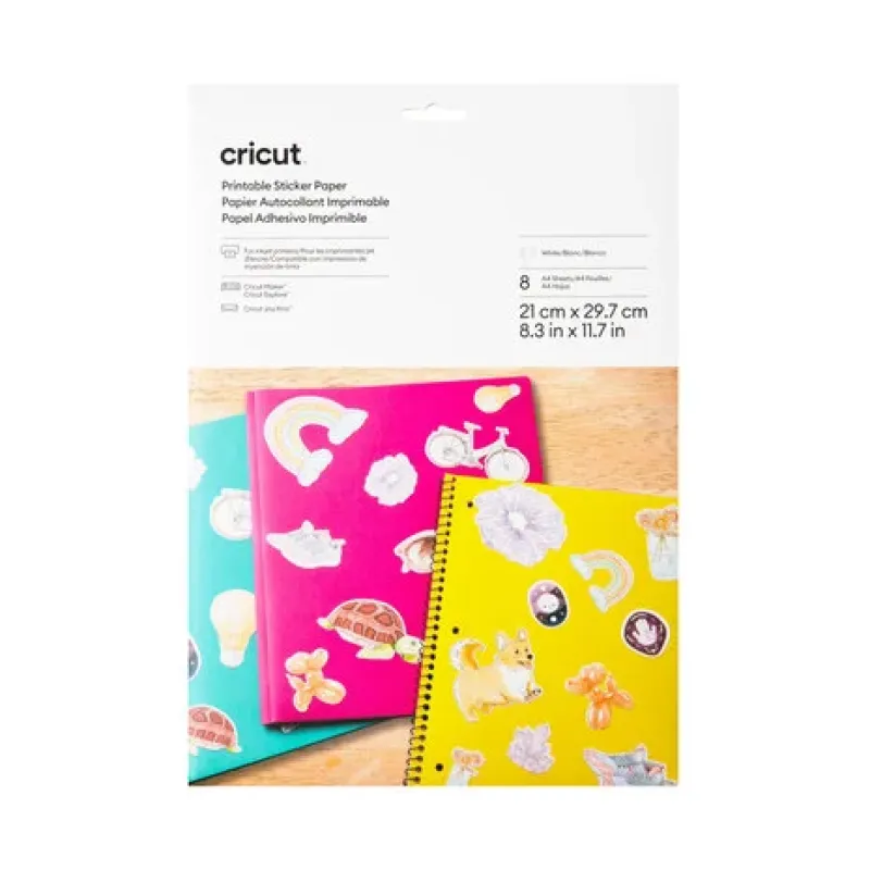 Cricut Printable Sticker Paper A4 White (8pcs) (2011743)