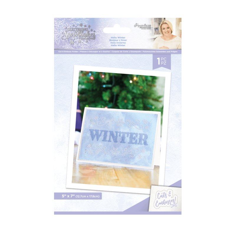 Crafter's Companion Glittering Snowflakes 5x7 Inch Cut & Emboss Folder Hello Winter (S-GS-CEF-HEWI)