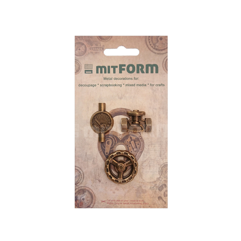 Mitform Tubes &amp; Valves 4 Metal Embellishments (MITS057)