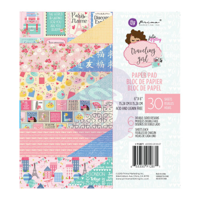 Prima Marketing Traveling Girl 6x6 Inch Paper Pad