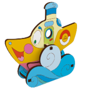 Ugears-Kids-Stoomboot (80015)