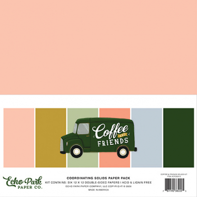 Echo Park Coffee & Friends 12x12 Inch Coordinating Solids Paper Pack (CF230015)