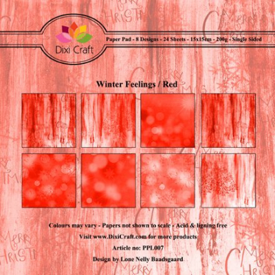 Dixi Craft Winter Feelings Red 6x6 Inch Paper Pad (PPL007)
