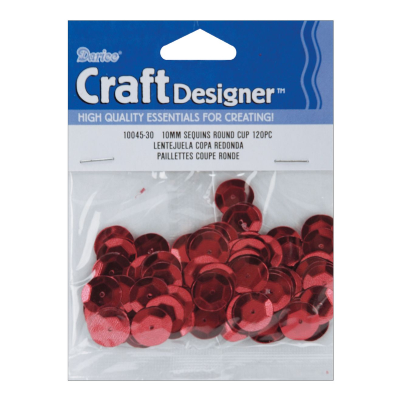Darice • Pailletten Rond 10mm 120pcs Rood (10045-30)